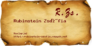 Rubinstein Zsófia névjegykártya