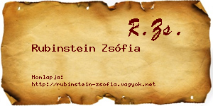 Rubinstein Zsófia névjegykártya